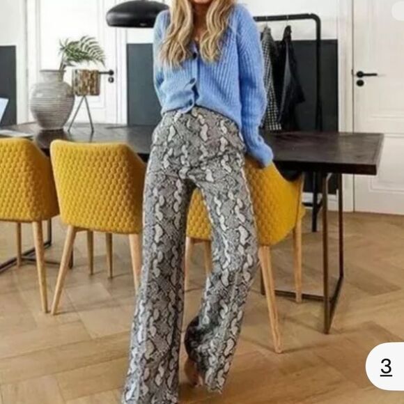 H&M Snake Print Wide Leg Pants - Picture 1 of 1